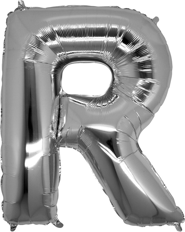 R Harfi Gümüş Folyo Balon