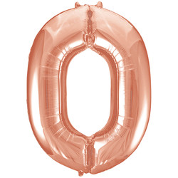 Parti Dünyası - 0 Rakamı Rose Gold Folyo Balon 100 cm