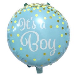 3 lü Mavi Fiyonklu Erkek Bebek Folyo Balon - 3