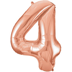 Parti Dünyası - 4 Rakamı Rose Gold Folyo Balon 100 cm