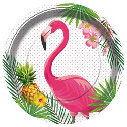 Parti Dünyası - Flamingo Tabak 23 cm 8 Adet