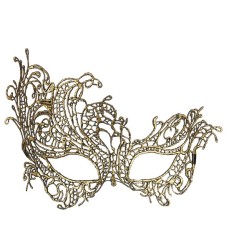 Parti Dünyası - Antik Gold Dantelli Şık Maske