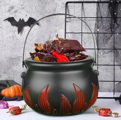 Halloween Alev Desenli Cadı Kazanı Dekor Süs - 2