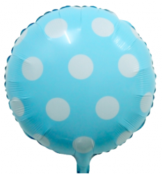 Parti Dünyası - Bebek Mavi Beyaz Puanlı Folyo Balon
