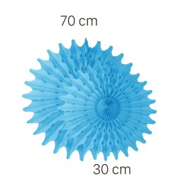 Parti Dünyası - Bebek Mavisi Yelpaze Süs Seti 2 Adet 70-30 cm