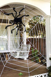 Parti Dünyası - Halloween Beyaz Örümcek Ağı 1,5 metre çapında