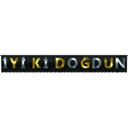 Parti Dünyası - İyi ki Doğdun Altın Gümüş Renk Püsküllü Afiş