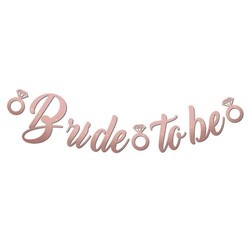 Parti Dünyası - Bride To Be Rose Gold Kaligrafik Yazı Afiş