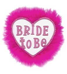 Parti Dünyası - Bride To Be Tüylü Kalp Rozet