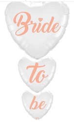 Parti Dünyası - Bride To Be Yazılı Beyaz 100cm 3 lü Folyo Balon