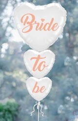 Bride To Be Yazılı Beyaz 100cm 3 lü Folyo Balon - 2