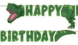 Parti Dünyası - Dinozor Happy Bİrthday Banner 250 cm Uzunluğunda