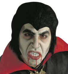Parti Dünyası - Dracula Kostüm Seti (Peruk-Diş ve Kan İzleri)