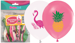 Parti Dünyası - Flamingo Baskılı Latex Balon 14 Adet