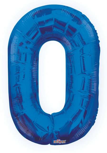 Folyo Balon 0 Rakamı Mavi  100 cm