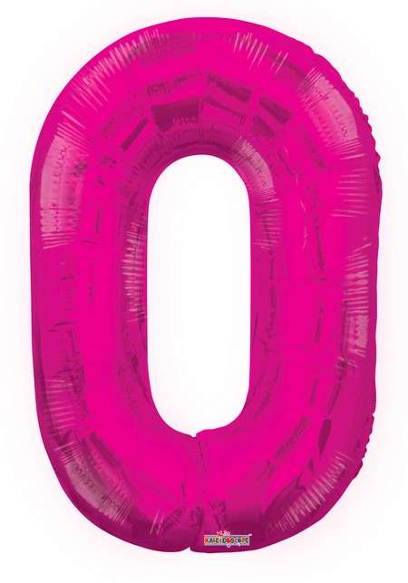 Folyo Balon 0 Rakamı Pembe  100 cm