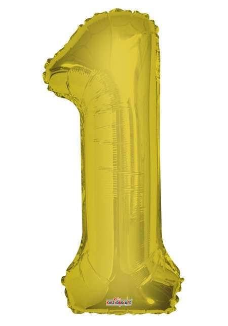 Folyo Balon 1 Rakamı Gold//Altın Renk  100 cm