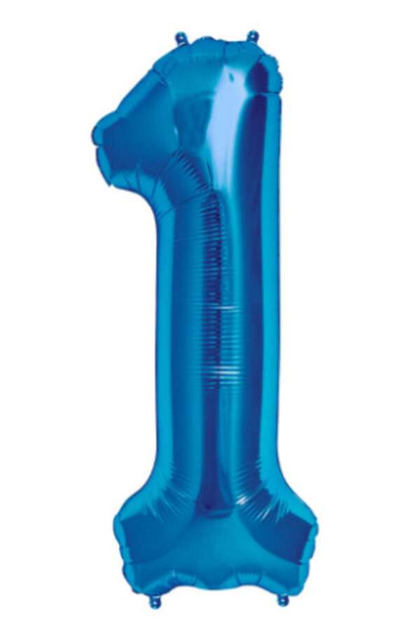 Folyo Balon 1 Rakamı Mavi  100 Cm