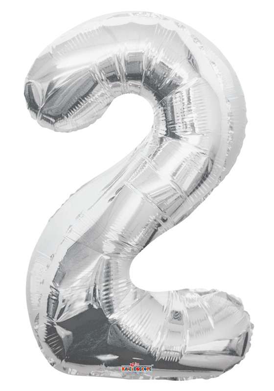 Folyo Balon 2 Rakamı Gümüş  100 cm