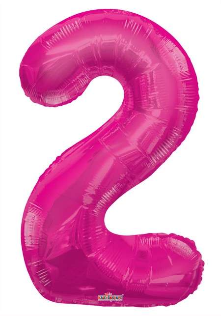 Folyo Balon 2 Rakamı Pembe  100 cm