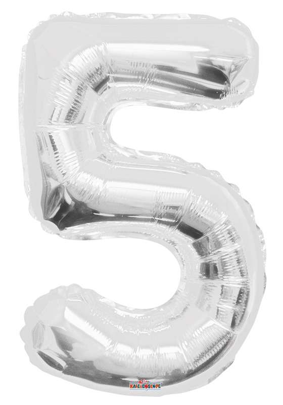 Folyo Balon 5 Rakamı Gümüş  100 cm