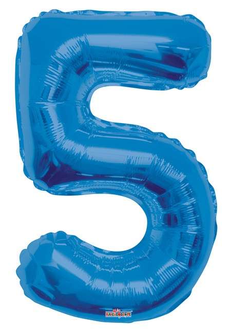 Folyo Balon 5 Rakamı Mavi  100 cm