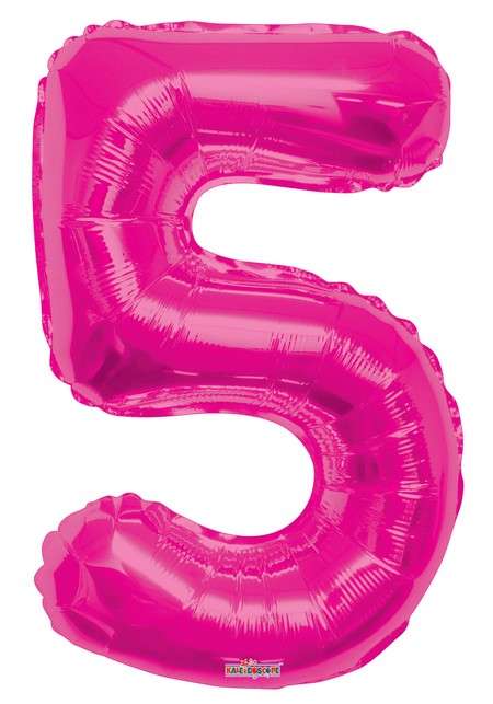 Folyo Balon 5 Rakamı Pembe  100 cm