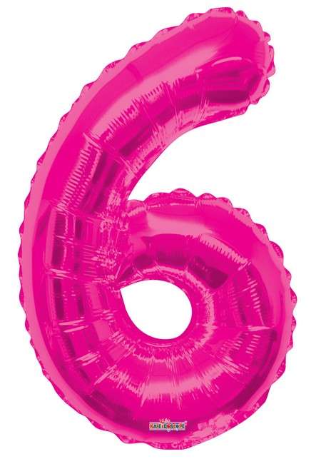 Folyo Balon 6 Rakamı Pembe  100 cm