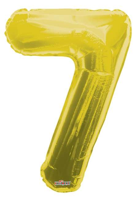 Folyo Balon 7 Rakamı Gold//Altın Renk  100 cm