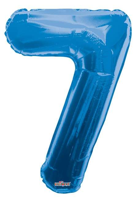 Folyo Balon 7 Rakamı Mavi  100 cm