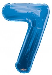Parti Dünyası - Folyo Balon 7 Rakamı Mavi 100 cm