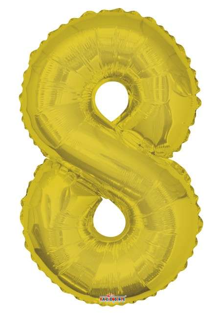 Folyo Balon 8 Rakamı Gold//Altın Renk  100 cm