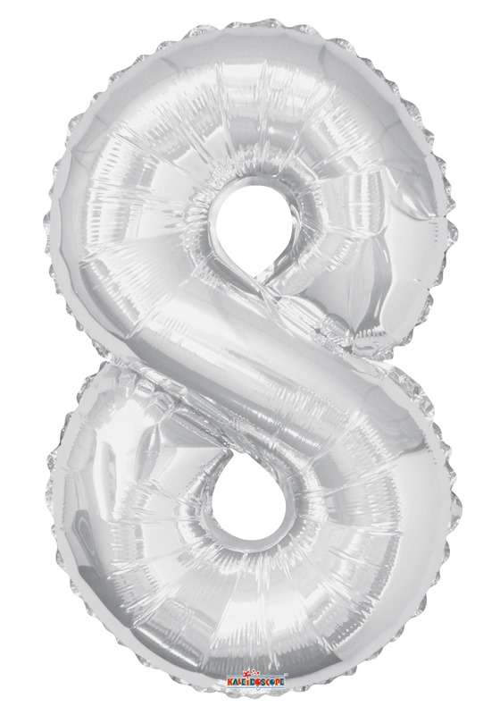 Folyo Balon 8 Rakamı Gümüş  100 cm