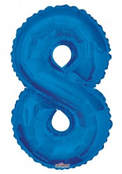 Parti Dünyası - Folyo Balon 8 Rakamı Mavi 100 cm