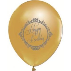 Parti Dünyası - Gold Renk Happy Bırthday10 Lu Latex Balon