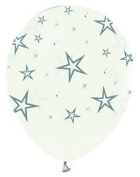 Parti Dünyası - Gümüş Yıldızlar Latex Balon 20 Adet