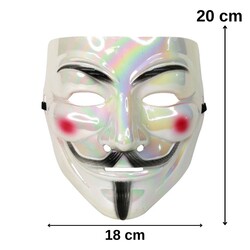 Halloween Parlak Beyaz Vendetta Maske - 2