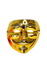  Parti Dünyası - Halloween Altın Renk Vendetta Maske