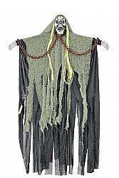 Halloween Askılı Zincirli İskelet Süs Yeşil 100 cm - 2