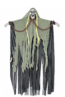 Halloween Askılı Zincirli İskelet Süs Yeşil 100 cm - 2