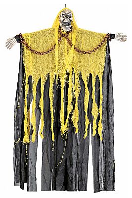 Halloween Askılı Zincirli İskelet Süs Sarı 100 cm - 2