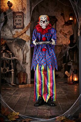 Halloween Ayaklı Palyaço Figür 125 cm Mor - 1