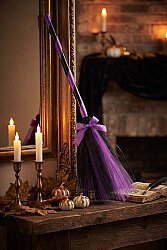 Halloween Cadı Süpürge Mor 80 cm