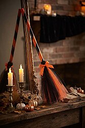 Halloween Cadı Süpürge Turuncu 80 cm