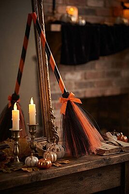 Halloween Cadı Süpürge Turuncu 80 cm - 1