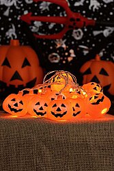 Halloween Işıklı Bal Kabağı Dekor 4 m 10'lu