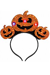 Halloween Işıklı Bal Kabağı Taç - 2