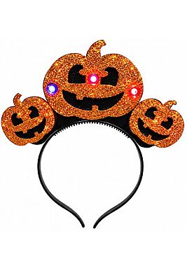 Halloween Işıklı Bal Kabağı Taç - 2