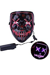 Halloween Işıklı Maske Pilli Mor