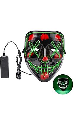 Halloween Işıklı Maske Pilli Yeşil - 1
